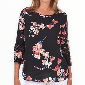 Zac & Rachel black and floral blouse